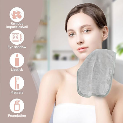 Nugilla Makeup Remover Cloths, 8 Packs Makeup Remover Towels Reusable Face Wash Cloth, Soft Microfiber Face Cloth for Women(Cool Gal)