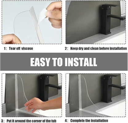 2 Pcs Bathroom Shower Splash Guard for Tub, Bathtub Water Guards, Shower Water Guard for Bathtub Shower Guards Removable, Bathtub Water Splash Guards Corner Guards to Keep Water in Shower Bath