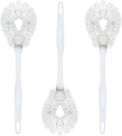 LOLA Toilet Bowl Brush w/Curved Head, 3 Pack, Coated Wire, Durable Poly Bristles, Reaches Under Toilet Bowl Rim