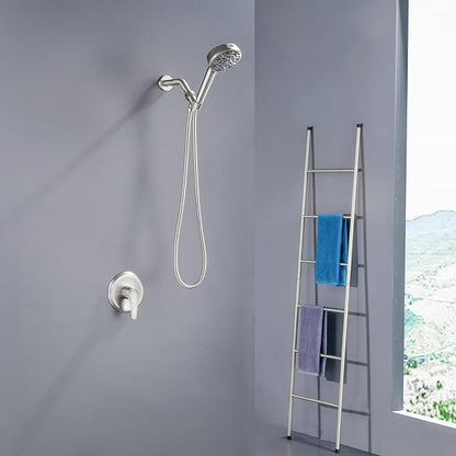 Shower Faucet Set with 7 Functions Handheld Shower Head Filter Shower Combo Set Shower System Shower Trim Kit Brushed Nickel