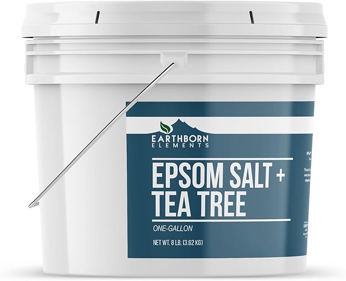 Earthborn Elements Tea Tree Epsom Salt (1 Gallon) Pure & Undiluted, Soothing Aroma