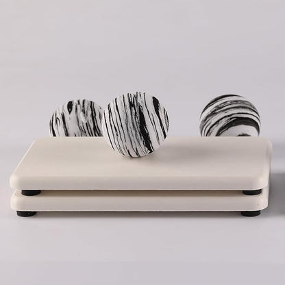 2 Pcs Water Absorbing Stone Trays, Kitchen/Bathroom Sink Soap Dish, Diatomite Tray Used for Hand Soap & Cosmetic Bottles in The Modern Home, 3.15" W x 6.3" L, White