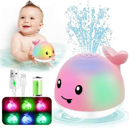 Baby Bath Toys 6-12 Months - Rechargeable Toddla Whale Bath Toys Sprinkler Light Up Pool Bathtub Tub Toys for Toddlers Infants Kids Ages 1-3 2-4 3-5 Spray Water Baby Easter Birthday Shower Gifts
