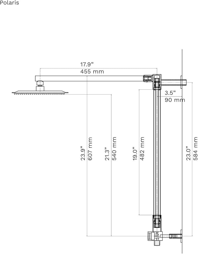 Fennocasa Polaris 1 Rain Shower System, includes 8” Rainfall Shower Head with High Pressure Handheld Combo, 3-Setting Handheld Spray, Height Adjustable Spray Holder, 60” Hose (Brushed Nickel)