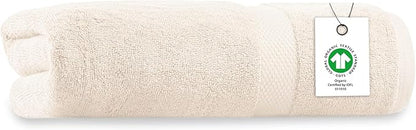 Delara Organic Cotton Luxuriously Plush Bath Sheet | GOTS & Oeko-TEX Certified | Premium Hotel Quality Towels | Feather Touch Technology| 650 GSM Long Staple|Soft, Quick Dry & Ultra-Absorbent 36"x70"