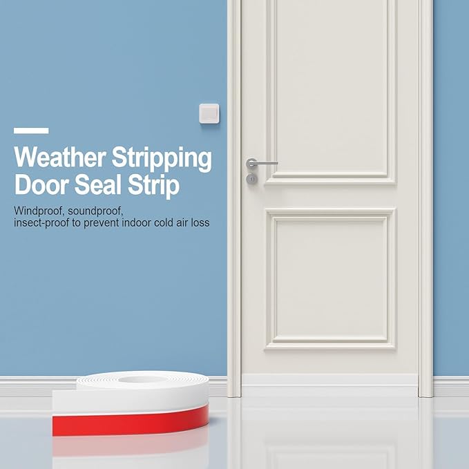 Door Seal Strip for Door Frame, 36ft Silicone Shower Glass Door Seal Strip, Door Gap Filler Bottom & Side Sealing Strip, 2 Inch Wide