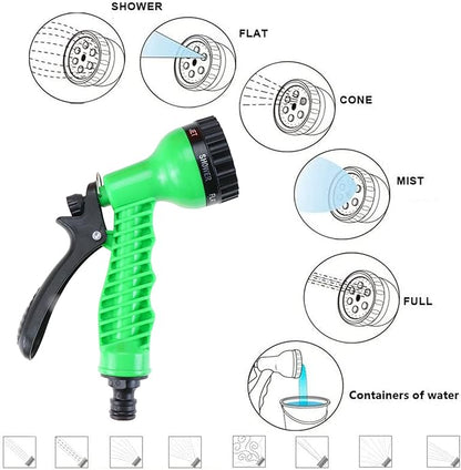 SearQ Portable Camping Shower with 7 Spray Modes, Hand Press Shower with Removable Hose and Head, Pressure Rinse Kit for Hiking, Traveling, Garden, Beach, Pet