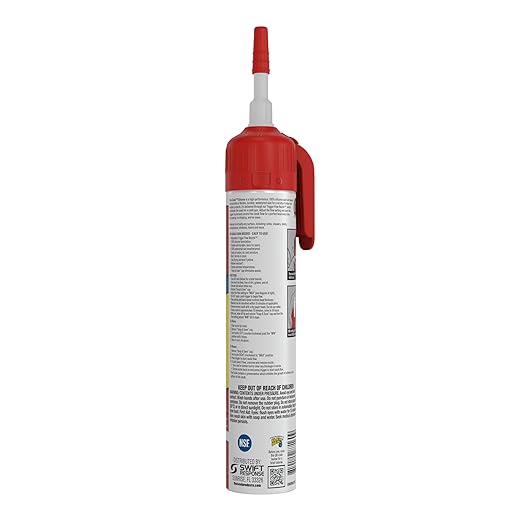 Flex Caulk, Silicone, Waterproof & Weatherproof Sealant, Strong, Indoor, Outdoor, Bath, Kitchen, Shower, Sink, Window, Baseboards, Door, RV, Roof, Wood, Glass, Tile, Marine, White, 6.5 oz, 1-Pack