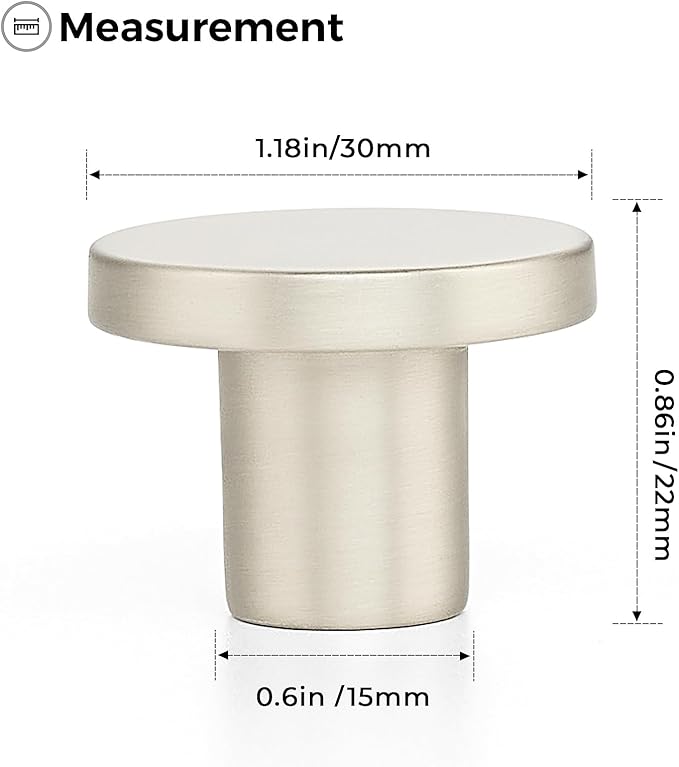 Ravinte 40 Pack Cabinet Knobs Brushed Nickel Kitchen Cabinet Knobs Round Dresser Drawer Pulls Closet Door Pulls 1-1/5 Inch