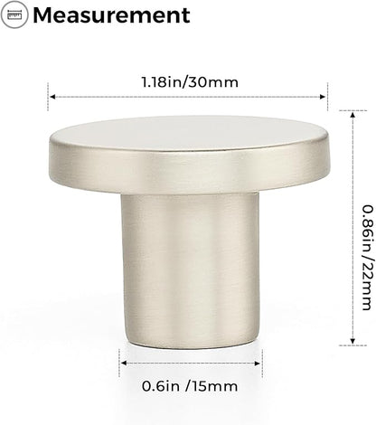 Ravinte 40 Pack Cabinet Knobs Brushed Nickel Kitchen Cabinet Knobs Round Dresser Drawer Pulls Closet Door Pulls 1-1/5 Inch