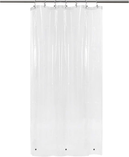 Barossa Design Narrow Shower Curtain Liner with 3 Magnets - 36" x 84", Waterproof PEVA Shower Liner for Small Extra Long Bathroom Stall, PVC Free, Metal Grommets - Clear, 36X84