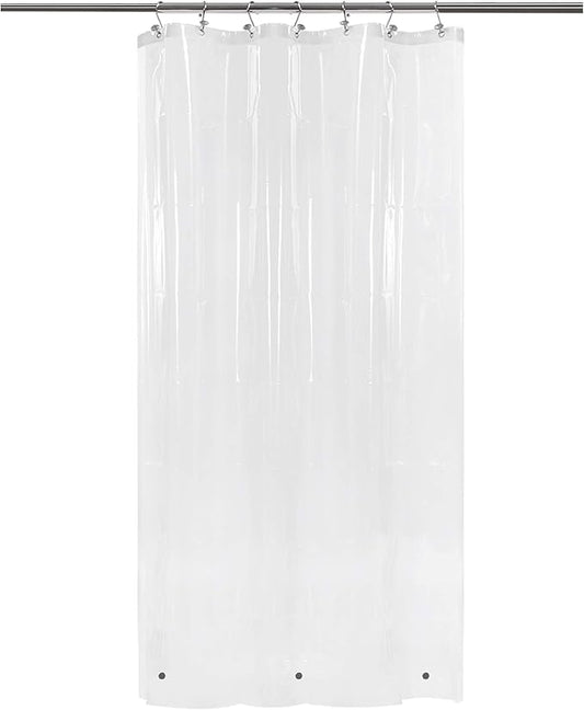 Barossa Design Narrow Shower Curtain Liner with 3 Magnets - 36" x 84", Waterproof PEVA Shower Liner for Small Extra Long Bathroom Stall, PVC Free, Metal Grommets - Clear, 36X84