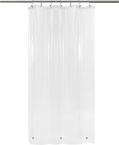 Barossa Design Shower Curtain or Liner with 3 Magnets for Shower Stall Size 42 inch Wide, PEVA, Waterproof, PVC Free, Metal Grommets, Clear, 42x72