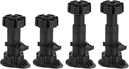 100x46mm(LxW) Adjustable Leveling Feet - 8Pack- Good for Furniture - Leveler Support Frame Replacement Legs - Black