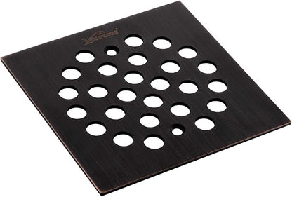 Square 4-1/4-inch Screw-in Shower Floor Drain Grate Strainer (Oil Rubbed Bronze)（Isn't Black）