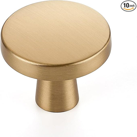 Ravinte 10 Pack Drawer Pulls 1-1/4 Inch Kitchen Cabinet Knobs Solid Round Dresser Drawer Knobs Champagne Bronze Dresser Knobs Drawer Knobs Simple Cabinet Hardware for Cupboard Drawer Pulls