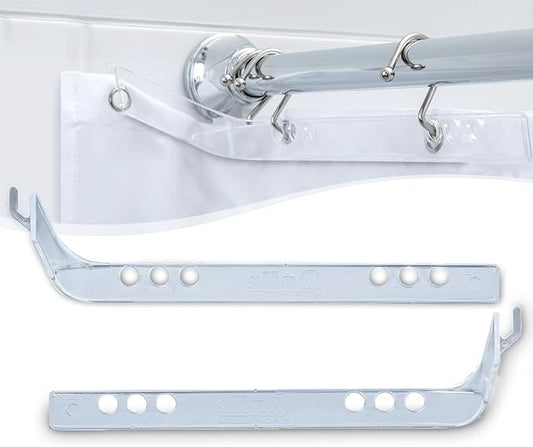 SlipX Solutions No Mess Splash Guard for Shower & Bathtub Curtain Liners | Bath Accessories to Keep Water Where It Belongs for A Non-Slip Bathroom Floor | Adhesive Free, Easy to Attach | 2 Per Pack