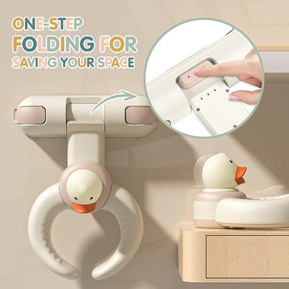 Baby Bath Stand-Baby Shower Stand Duck with Strong Suction Cups. Foldable Adjustable Bath Support for Infants Toddlers 8-36 Months, Babies Shower Gifts Soporte para Bañera de Bebé Toddler Bath Helper