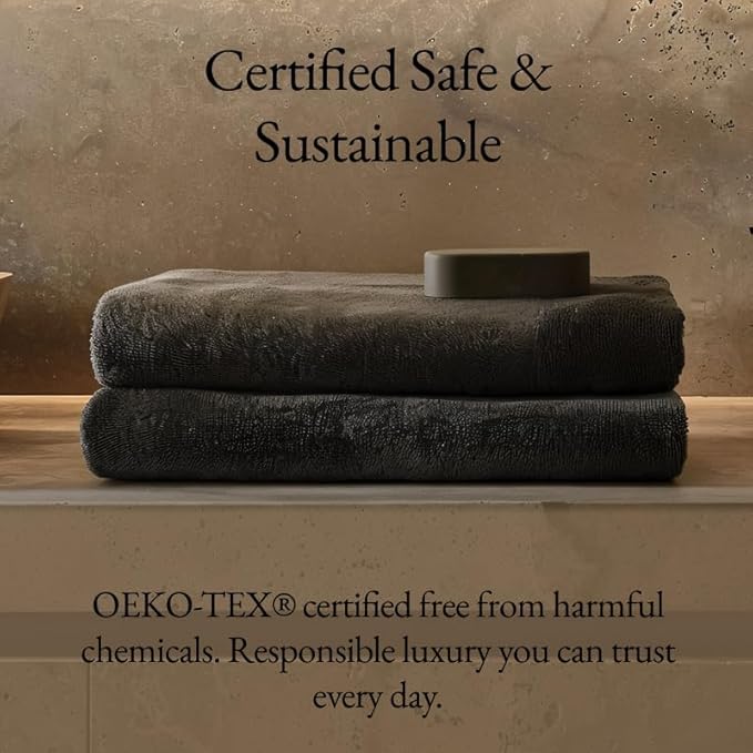 Italic Ultraplush 12-Piece Family Towel Set – Luxury Bath Towels, Hand Towels & Washcloths – Heavy Duty 800GSM Quick Dry, Plush & Absorbent 100% Australian Cotton (Charcoal)