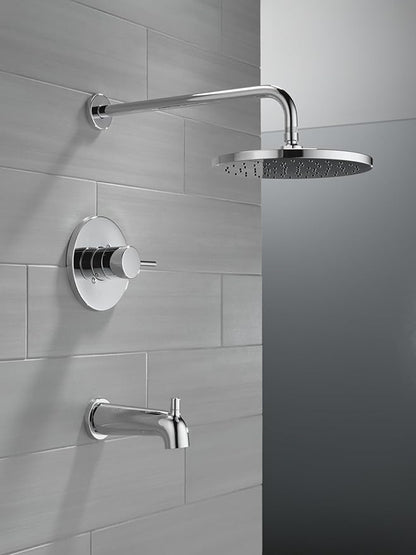 Delta Modern 14 Series Round Rain Bathtub and Shower Faucet Set, Rainfall Chrome Shower Head and Handle Set, Valve Trim Kit, 10 Inch, Chrome T14469-PP (Valve Not Included)