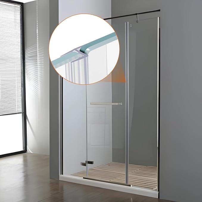 78" Shower Door Side Seal Strip for 1/2" Frameless Glass Shower Door Clear Polycarbonate