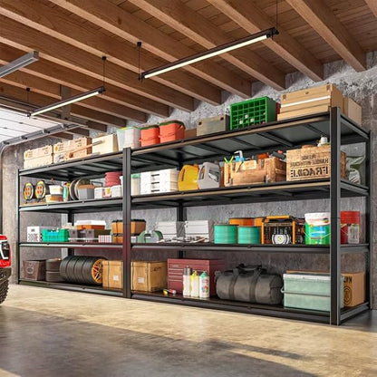 59.8" H Garage Shelving 2400LBS Metal Shelving Unit Adjustable Garage Storage Shelves 4 Tier Heavy Duty Storage Rack for Pantry Warehouse Industries 59.8" W x 59.8" H x 24.2" D, 2 Pack