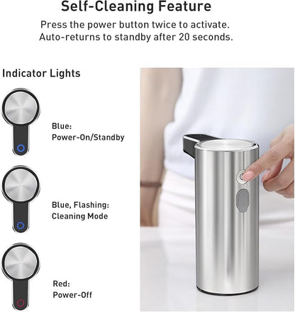 EKO Aroma Touchless Automatic Soap Dispenser for Kitchen and Bathroom, Liquid Hand Soap Dispenser, Water-Resistant and Rechargeable, 9 fl oz (Stainless)