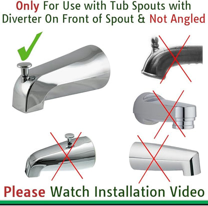 Wondurdog Bathtub Spout and Garden Hose Attachment Dog Wash Kit w/Splash Shield and Rubber Scrubbing Teeth. Tub Spouts with Front Pull Up Diverter Only. Pet Grooming for Long and Short Hair.