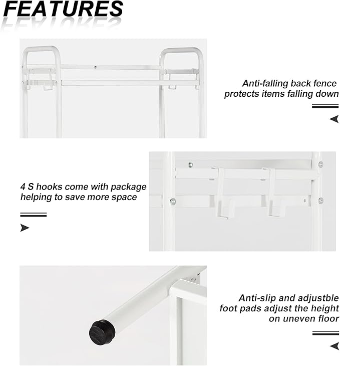 HDANI Storage Shelves, 4-Tier Metal Storage Rack with Shelf,Shelf Organizer,Garage Standing Shelving Unit for Laundry,Bathroom,Kitchen,Pantry, Closet,23.6''W X 13.8''D X 50 H'',White