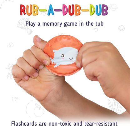 merka Bath Toys Flash Cards - 30-Pack, 2.25-Inch EVA Foam, Multicolor - Baby Bath Toys & Memory Matching Game & Bathtub Flash Cards