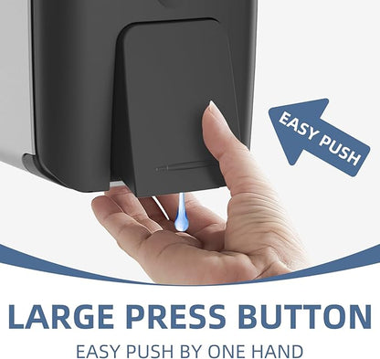 Soap Dispenser Wall Mount 28oz Commercial Hand Soap Dispenser for Bathroom Liquid Gel Hand Sanitizer Dispenser No Drilling Black