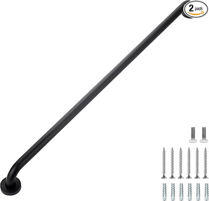 Grab Bars for Shower, 2 Pack 36-Inch Anti Slip Shower Handles for Elderly, Safety Shower Grab Bar, Stainless Steel Handicap Grab Bars for Bathroom (Black 1" Diameter)