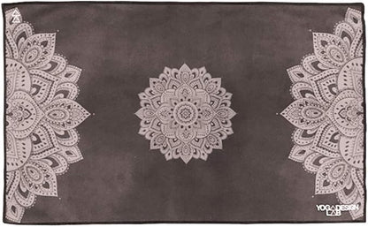 yogadesignlab | The Hand Towel | Premium Non Slip Hand Towel | Designed in Bali | Colorful Eco Printed + Quick Dry + Soft | Hot Yoga, Bikram, Ashtanga, Sport, Barre, Travel (Mandala Black)