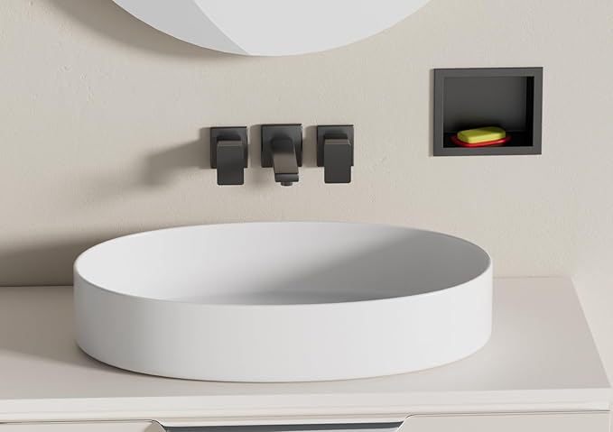 Recessed Wall Soap Holder for Shower Niche,Shower Foot Rest for Shave Legs,Stainless Steel 304 Footrest，Matte Black,5.9 in x 4.8 in x 3.9 in