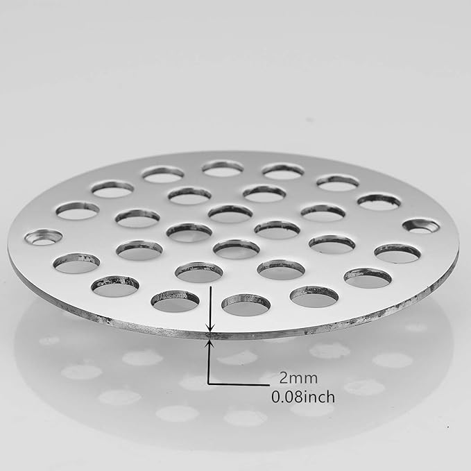 4 Inch Screw-in Shower Strainer Drain Cover Replacement Floor Strainer Floor Drain，Chrome