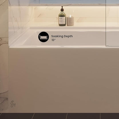 Voltaire 60" X 32" Right-Hand Drain Alcove Bathtub with Apron