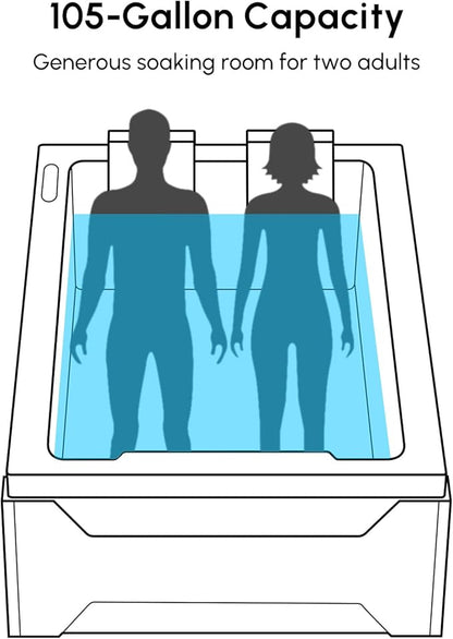 Homary 73" Whirlpool Bathtub-Modern Luxury Jetted Bathtub, Spa Bathtub with 22 Therapeutic Jets-Waterfall & LED Lighting-105-Gallon Capacity, Without Temperature Control