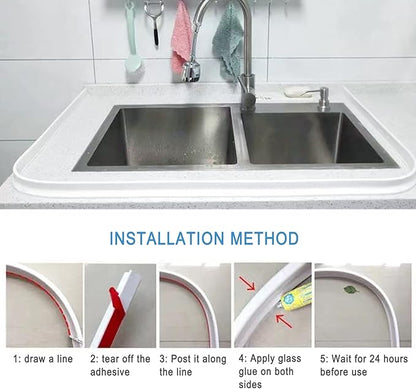 Collapsible Shower Water Guard Water Splash Guard Water Dam Barrier Shower Threshold for Shower Stall, Stay Dry Retainer for Wet and Dry Separation for Bathroom (39") …