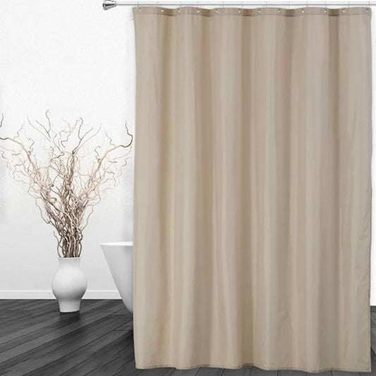 CAROMIO Hotel Quality 100% Waterproof Fabric Shower Curtain or Liner with Magnets for Bathroom, Tan, 72 x 78 inches
