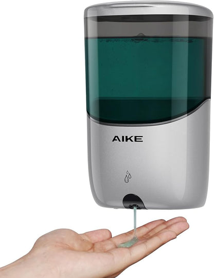 AIKE Wall Mount Automatic Soap Dispenser for Liquid Soap Battery Operated Silver, Model AK1216