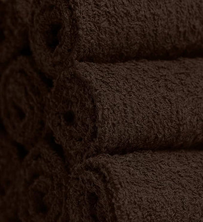 Softolle 100% Cotton Washcloths 60 Pack (12x12 Inches) Soft, Highly Absorbent Washcloth, Face Towels, Wash Cloths for Face, Ring Spun, Bulk Pack (Brown)