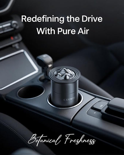 Ceeniu Luxurious Car Air Freshener CF23, Odor Release Gel, 45 oz Large Capacity, Adjustable scent intensity with gear control, Natural Plant Extract, Whispering Pines Scent, Last 4 months