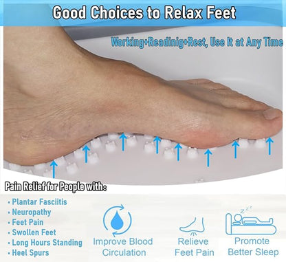 Collapsible Foot Bath Basin Soaker Tub with Handle for Soaking Feet, Foldable Pedicure Foot Spa Massager Foot Care Soak Plastic Inflatable Bucket Bowl Bathtub Tools for Washing Cleaning, White