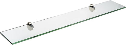 Spancraft Glass P-6x18-Brushed Steel Peacock Glass Shelf, Brushed Steel, 6" x 18"