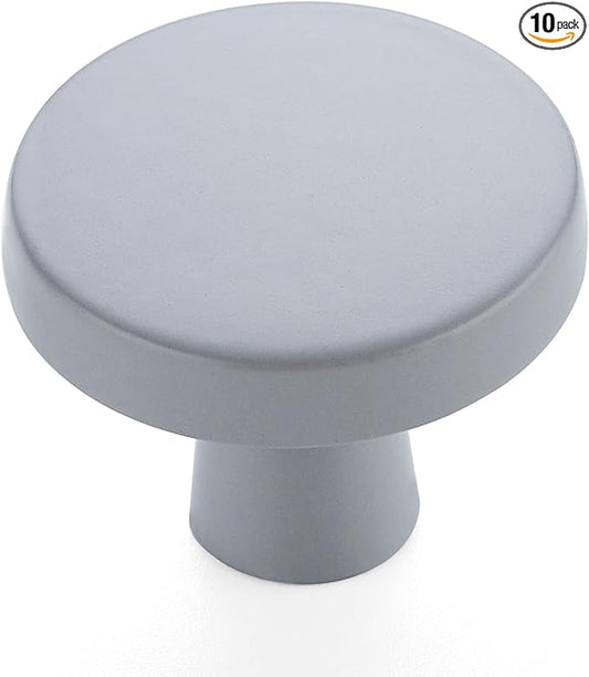 Ravinte 10 Pack Drawer Pulls 1-1/4 Inch Kitchen Cabinet Knobs Solid Round Dresser Drawer Knobs Grey Dresser Knobs Drawer Knobs Simple Cabinet Hardware for Cupboard Drawer Pulls
