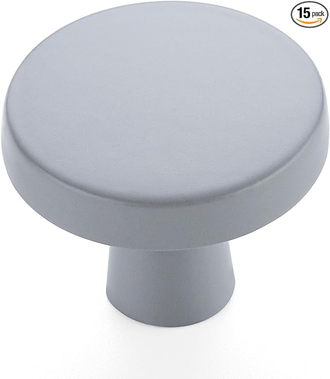 Ravinte 15 Pack Drawer Pulls 1-1/4 Inch Kitchen Cabinet Knobs Solid Round Dresser Drawer Knobs Grey Dresser Knobs Drawer Knobs Simple Cabinet Hardware for Cupboard Drawer Pulls