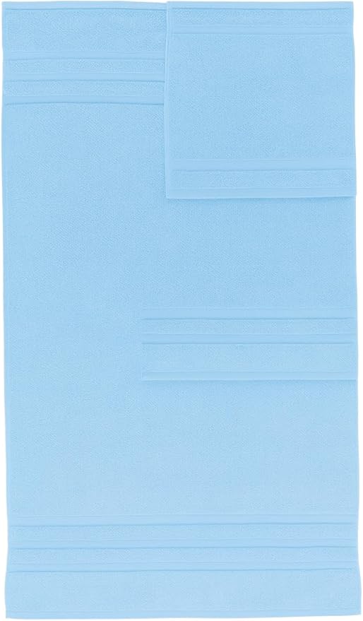 6 Pieces - Turkish Cotton - Luxury Towel Set for Bathroom & Kitchen, 2 Bath Towels, 2 Hand Towels & 2 WashCloths *Valued $79.99* (SKYLITE Blue)