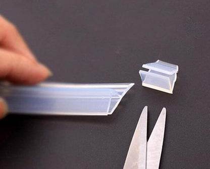 KRLIFCSL Glass Door Seal Strip, 10ft Frameless Weather Stripping Shower Door Sweep, Weatherproof Silicone Seal Fit for 3/8" Glass (H)