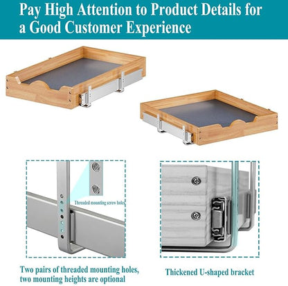 OCG Pull Out Drawers For Kitchen Cabinets 14" W x 21" D, Slide out Wood Drawer Shelf, Pull Out Shelves for Base Cabinet Organization in Kitchen, Pantry, Bathroom