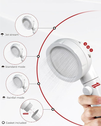 CAMPLUX Hand Held Showerhead with 5 FT Hose, Portable Spray Shower Head, High Pressure Shower Head with ON/Off Switch